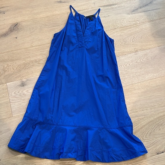 J. Crew Dress Royal Blue Size 10 Summer Lightweight Flutter Hem - Picture 3 of 9